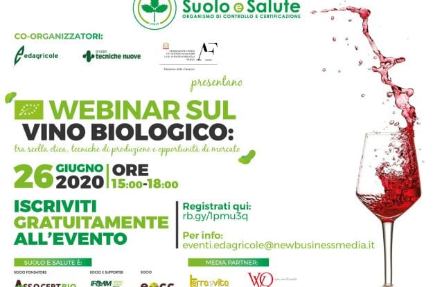Webinar sul vino biologico: tra scelta etica, tecniche di produzione e opportunità di mercato